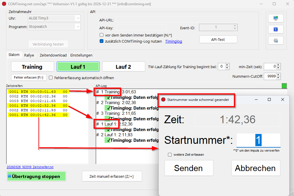 Startnummernprüfung