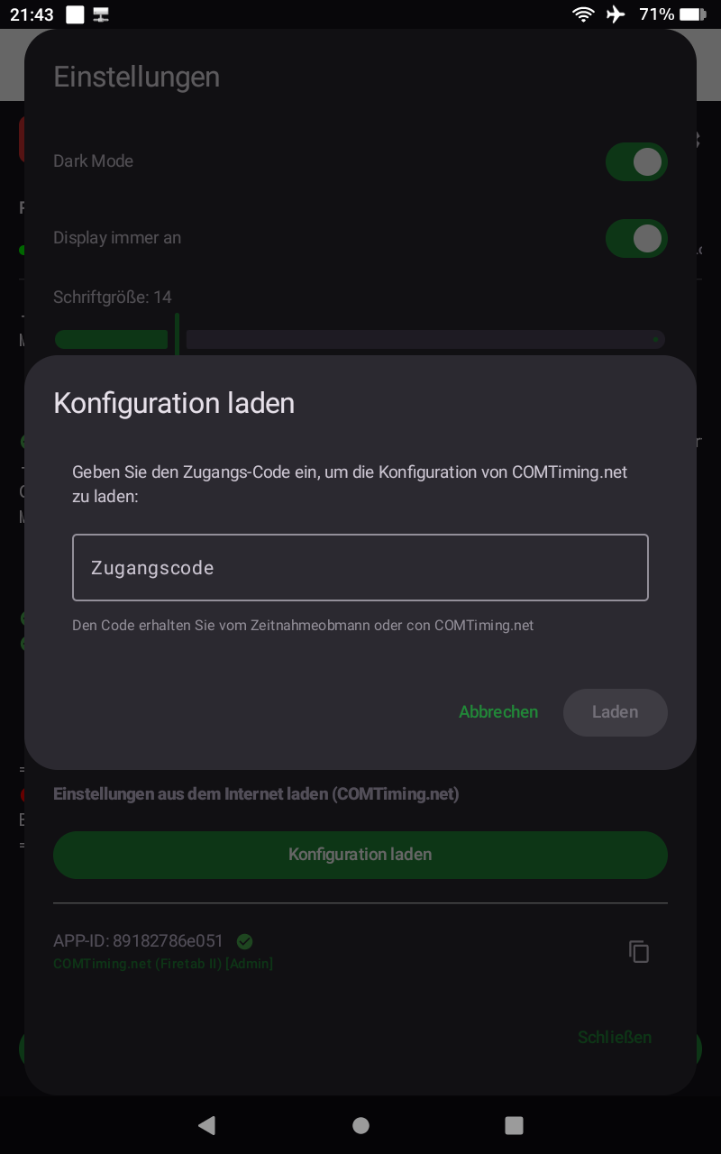 Abruf einer Online-Konfiguration